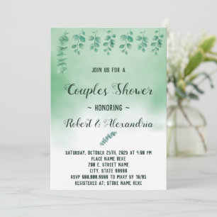 Invitation Couples Verdure Wedding shower Eucalyptus