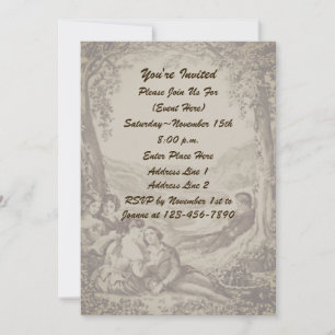 Invitation Couples Victoriens En Pique-Nique