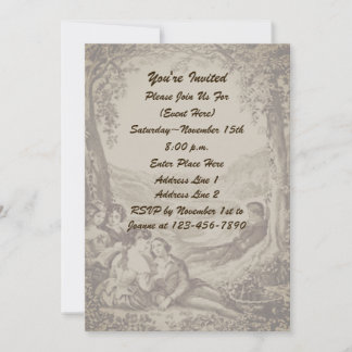 Invitation Couples Victoriens En Pique-Nique