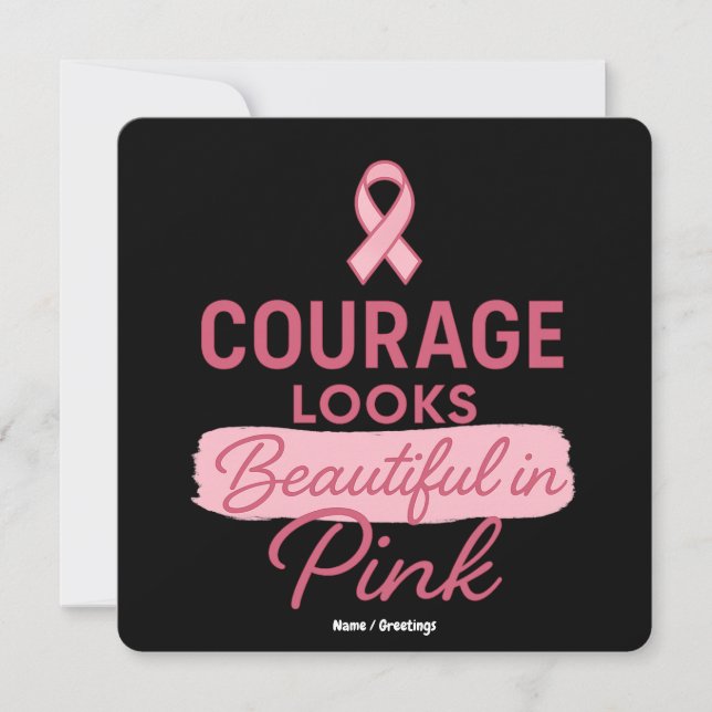 Invitation Courage semble belle dans le cancer du sein rose (Devant)