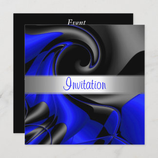 Invitation Courbe bleue Abstraite