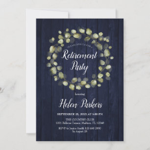 Invitation Courbe botanique bleue de la Marine du Parti de la