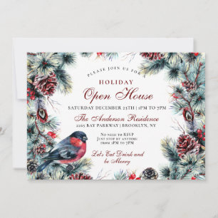 Invitation Courbe de Noël & Red Bird Holiday Open House