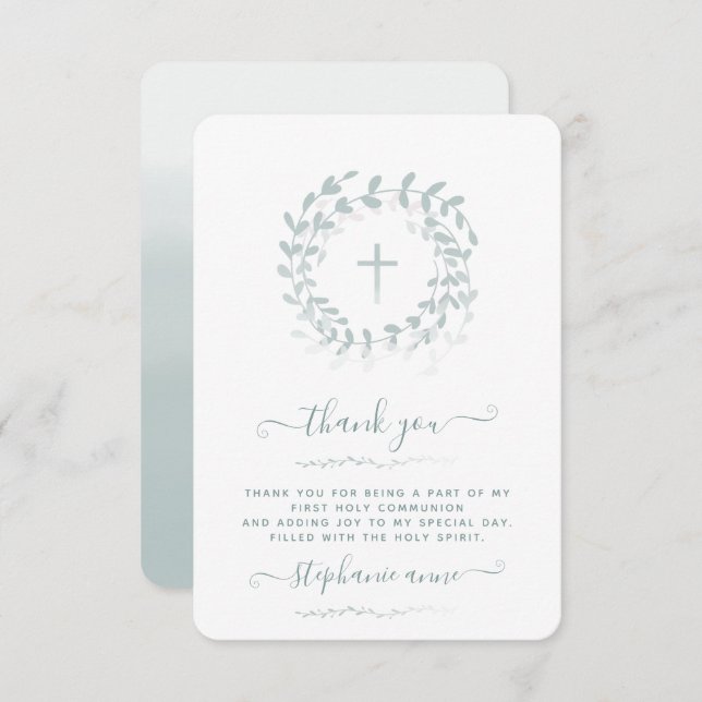 Invitation Courbe et croix de l'âge de la communion (Devant / Derrière)