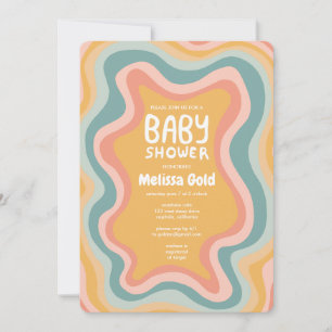 Invitation Courbes Pastel Super baby shower PERSONNALISÉES
