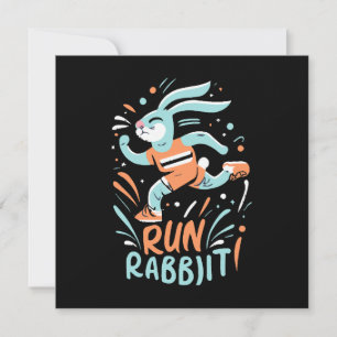 Invitation courir lapin marathon coureur mignon lapin