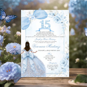 Invitation Couronne argentée Fleur Bleue Poussiéreuse Espagno