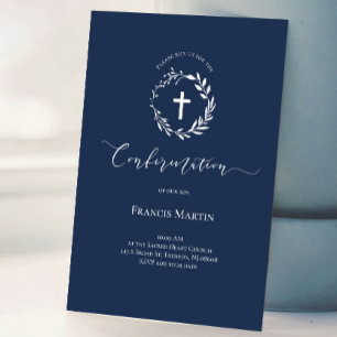 Invitation couronne blanche   Confirmation