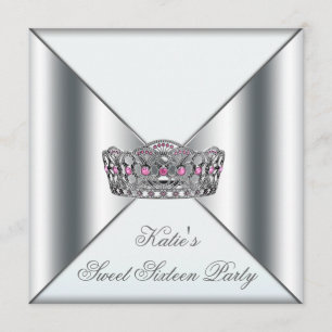 Invitation Couronne blanche rose Blanche Sweet 16 Party