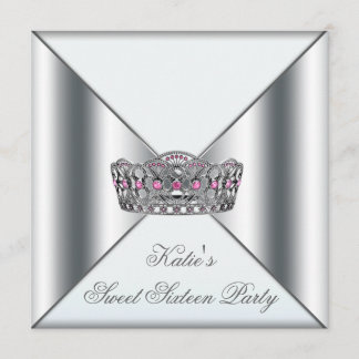 Invitation Couronne blanche rose Blanche Sweet 16 Party
