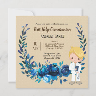 Invitation Couronne bleue de la Sainte Communion