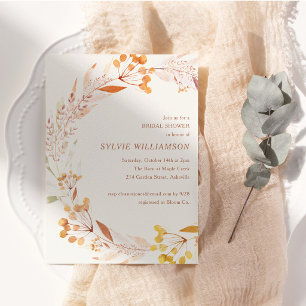 Invitation Couronne botanique automnale Mariage Bohème Rouill