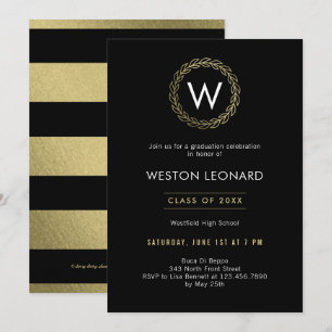 Invitation Couronne classique COULEUR ÉDITABLE Fête de remise