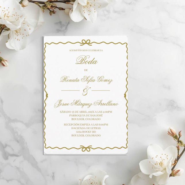 Invitation Couronne coquette mariage espagnol   (Créateur téléchargé)