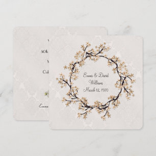 Invitation Couronne d'anniversaire de mariage sur Damas