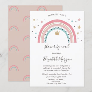 Invitation Couronne d'arc-en-ciel Baby Shower Virtuel par la