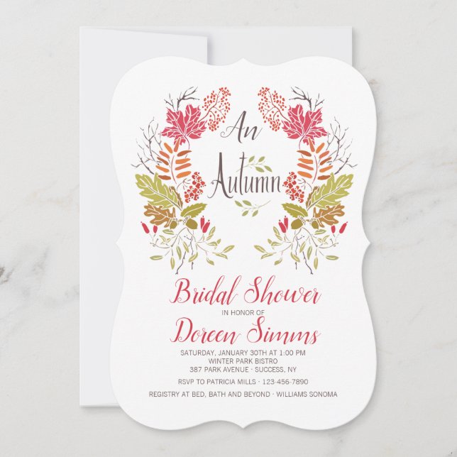 Invitation Couronne d'Automne (Devant)