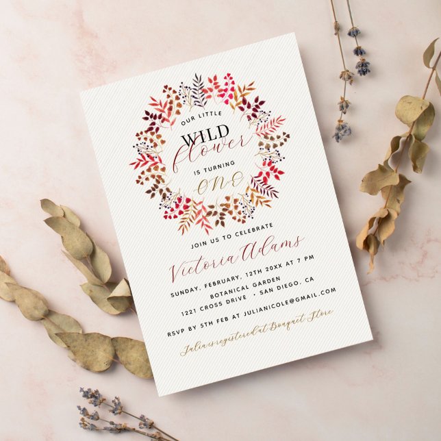 Invitation Couronne d'automne de feuilles d'eucalyptus botani (Créateur téléchargé)