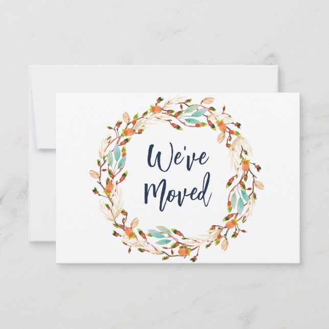 Invitation couronne d'automne rustique nouvelle adresse faire (Devant)