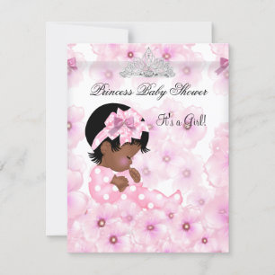 Invitation Couronne de bébé princesse Fille Fleurs roses Tiar