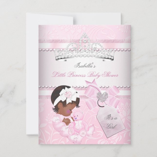 Invitation Couronne de bébé princesse jolie fête ethnique (Devant)
