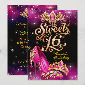 Invitation Couronne de chaussure de fête d'anniversaire Sweet