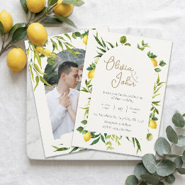 Invitation Couronne de citron botanique pour mariage