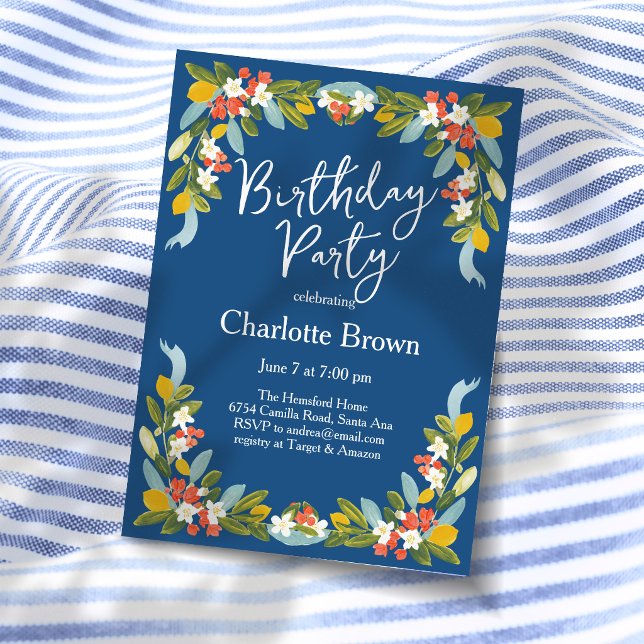 Invitation Couronne de citrons pour un anniversaire (Créateur téléchargé)