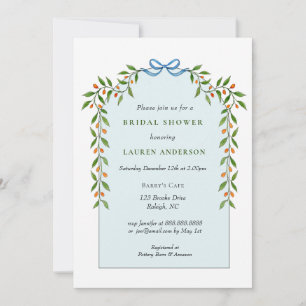 Invitation Couronne de citrus Arc Bleu pâle Baby shower 
