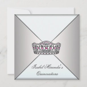 Invitation Couronne de classe Quinceanera douce 15 parties en