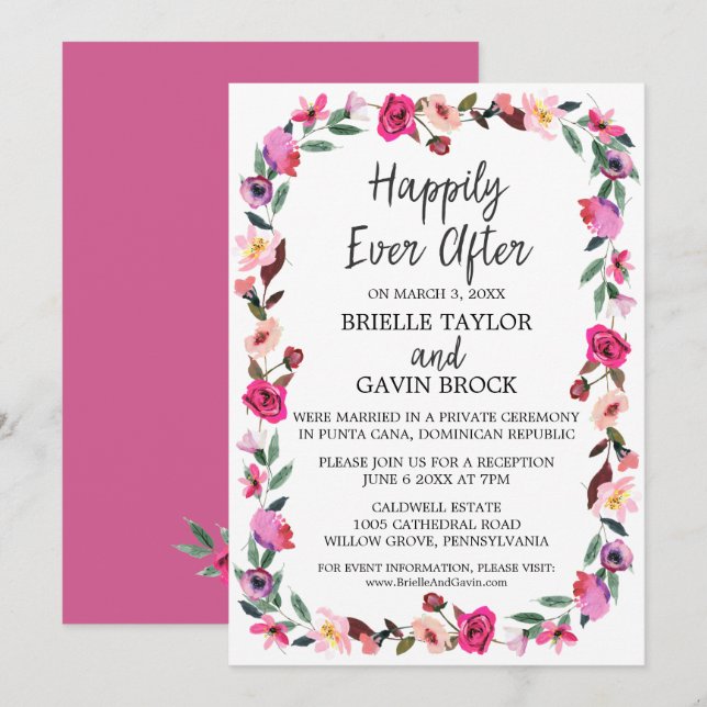 Invitation Couronne de conte de fées romantique pour réceptio (Devant / Derrière)