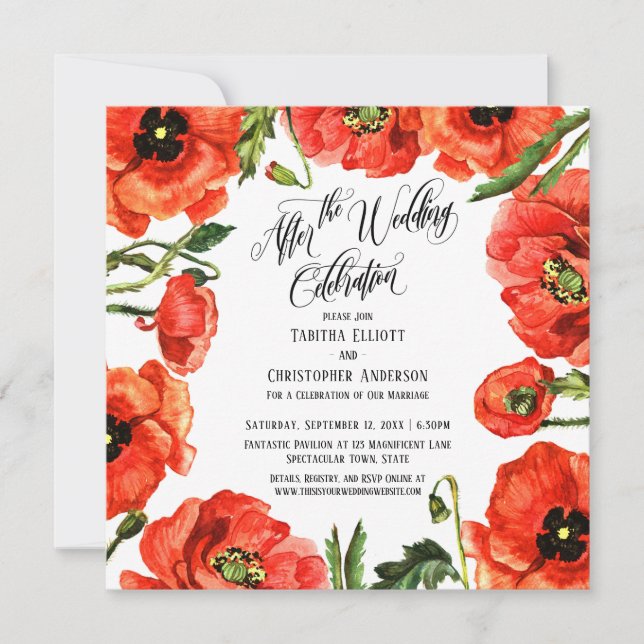 Invitation Couronne de coquelicots après la célébration du ma (Devant)