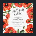 Invitation Couronne de coquelicots après la célébration du ma<br><div class="desc">En utilisant une police de caractères moderne, élégante et tourbillonnante, j'ai créé un habillage graphique qui indique "Après la célébration du mariage", pour compléter la police de caractères serif en majuscules sophistiquée utilisée pour vos détails. La même "police fantaisie" a été utilisée pour placer le mot "Amour" au dos. Le...</div>
