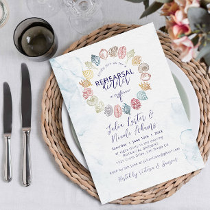Invitation Couronne de coquillages de plage simple pour dîner