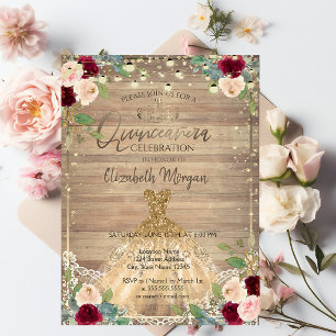 Invitation  Couronne de dentelle,Tiare,Lumières,Robe,Roses Bo