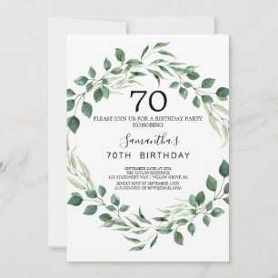 Invitation Couronne de diamant de verdure estivale 70e annive