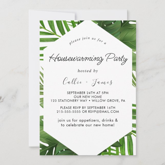 Invitation Couronne de diamants de verdure estivale Fête de p (Devant)