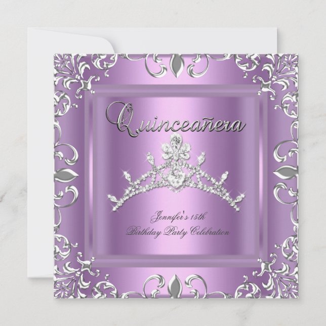 Invitation Couronne de fête d'anniversaire des 15 ans de Quin (Devant)