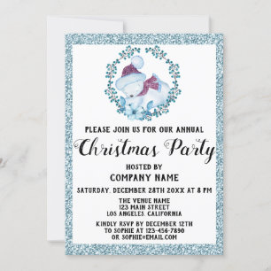 Invitation Couronne de fête de Noël de l'entreprise Paillette