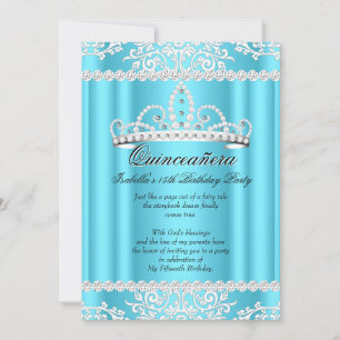 Invitation Couronne de fête pour les 15 ans de Quinceanera Bl