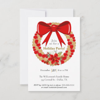 Invitation Couronne de fêtes de fin d'année