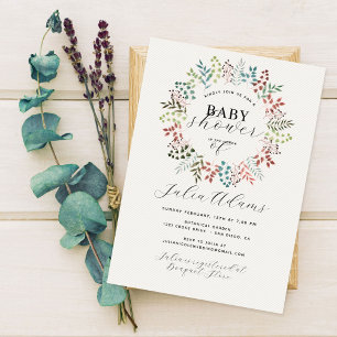 Invitation Couronne de feuilles d'automne en eucalyptus botan