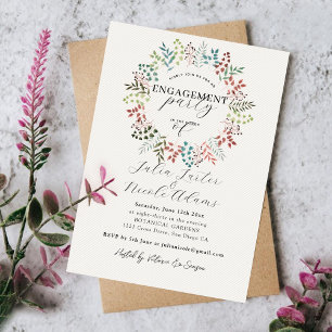Invitation Couronne de feuilles de eucalyptus botanique pour