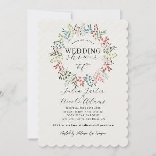 Invitation Couronne de feuilles d'eucalyptus botanique Mariag