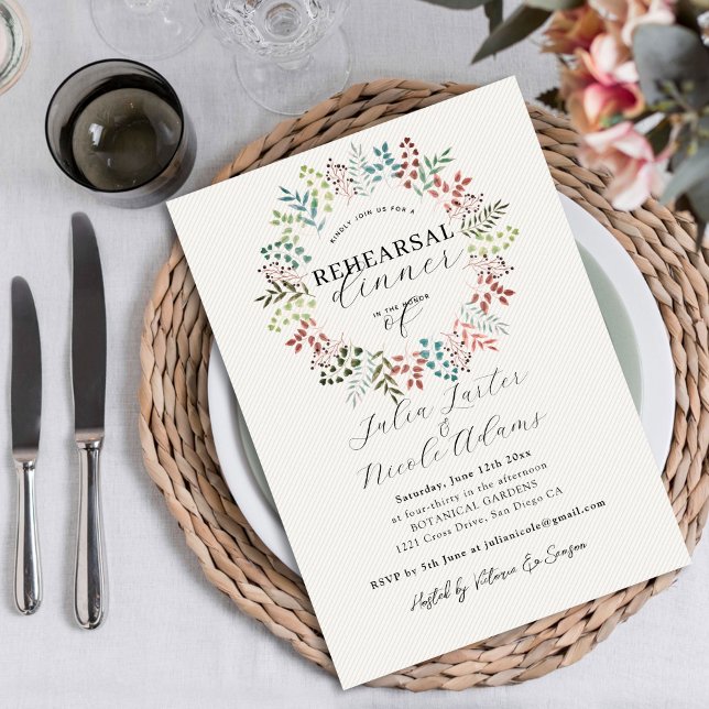 Invitation Couronne de feuilles d'eucalyptus botanique pour d (Créateur téléchargé)