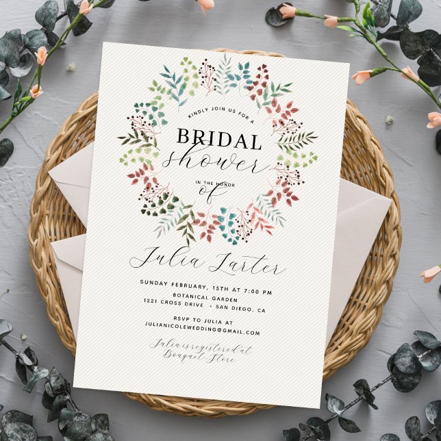 Invitation Couronne de feuilles d'eucalyptus botanique pour l (Créateur téléchargé)