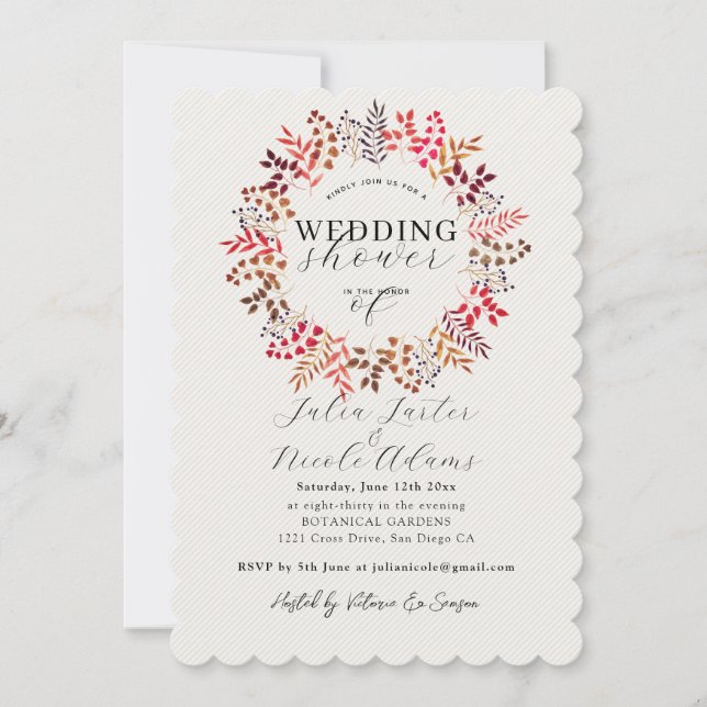 Invitation Couronne de feuilles d'eucalyptus botanique pour m (Devant)