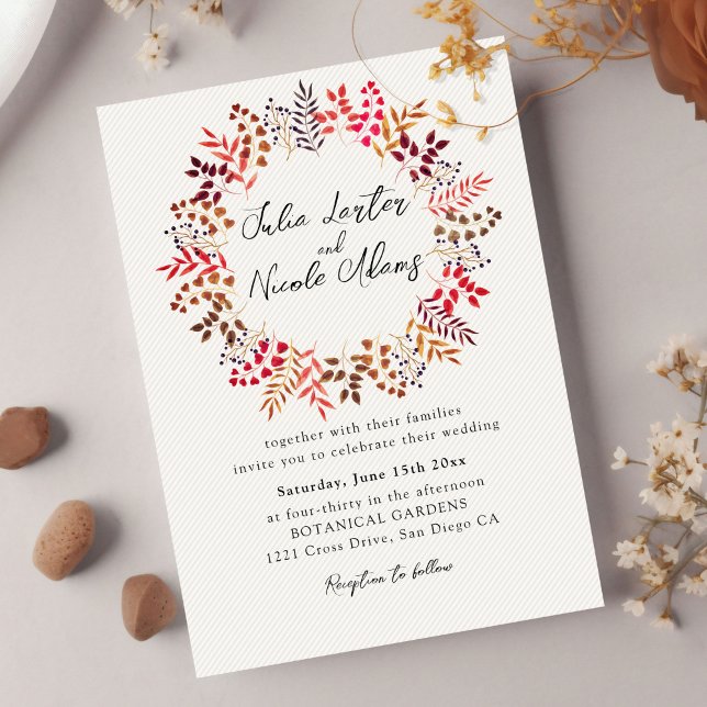 Invitation Couronne de feuilles d'eucalyptus botanique pour m (Créateur téléchargé)