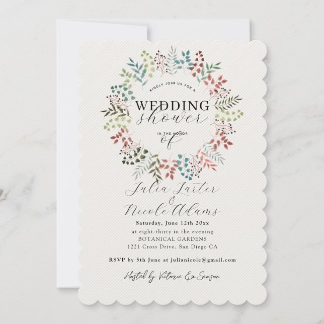 Invitation Couronne de feuilles d'eucalyptus botanique pour m (Devant)