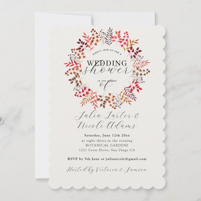 Invitation Couronne de feuilles d'eucalyptus botanique pour r (Devant)
